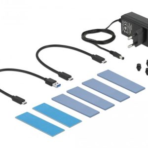 Външно чекмедже Delock, За 2 x M.2 NVMe PCIe SSD, USB-C, Клониране - Image 4
