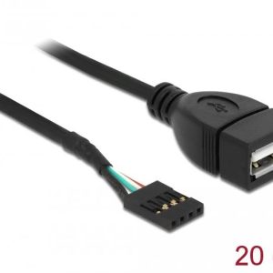 Кабел DeLock USB Pin header женско > USB 2.0 type-A женски, 20 cm - Image 2