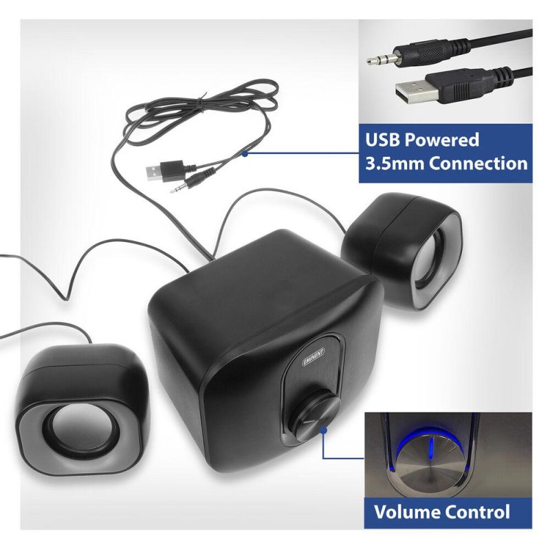 Озвучителна система EWENT Eminent 2.1, 3.5 mm, USB, 11W - Image 3
