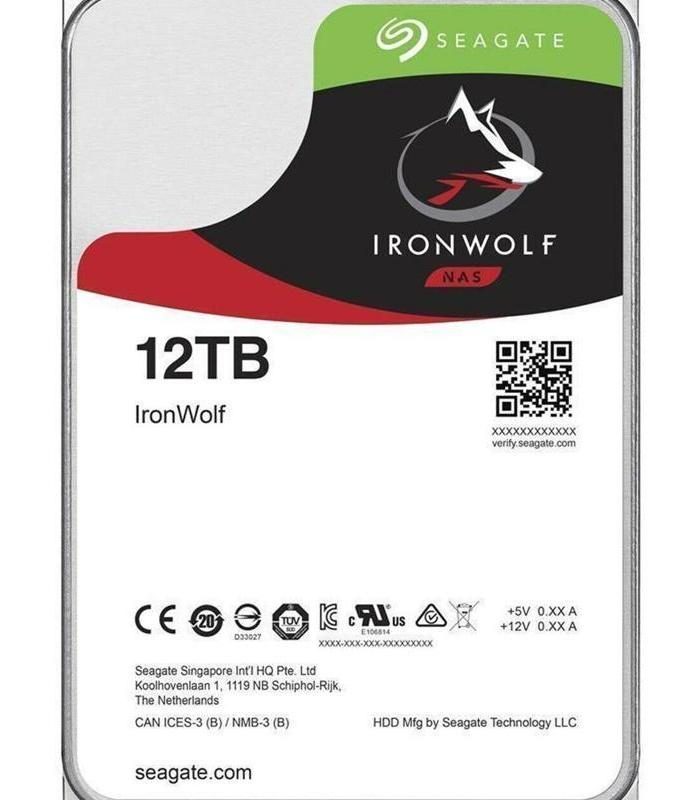 Хард диск SEAGATE IronWolf, 12TB, 256MB, 7200 rpm, SATA 6.0Gb/s, ST12000VN0008