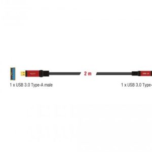 Кабел Delock USB-A мъжко - USB-B мъжко, 2 м, Premium, Екраниран, Черен - Image 3
