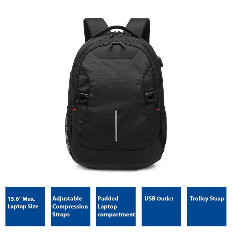 Раница за лаптоп ACT AC8530, до 15.6", USB изход, Черна - Image 2