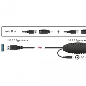 Удължителен кабел DeLock, Активен, USB-A мъжко - USB-A женско, USB 3.0, 10 м - Image 4