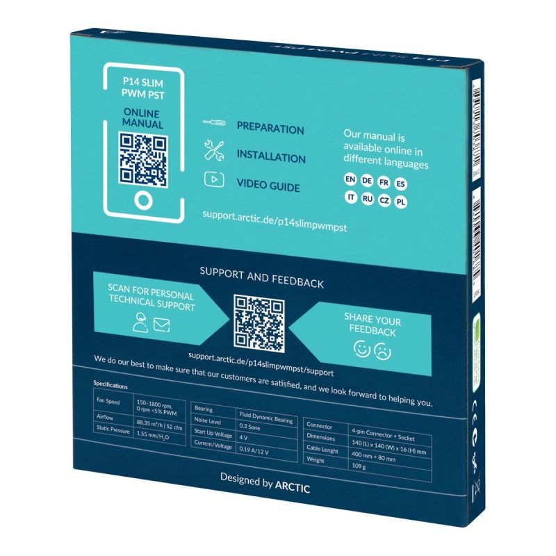 Вентилатор ARCTIC P14 SLIM PWM PST - Image 5