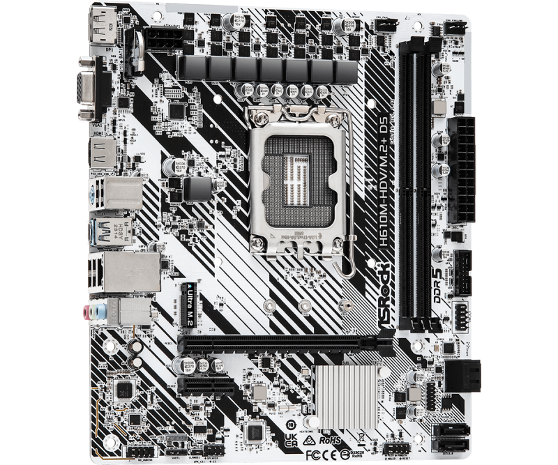 Дънна платка ASRock H610M-HDV/M.2+ D5 LGA1700 - Image 2