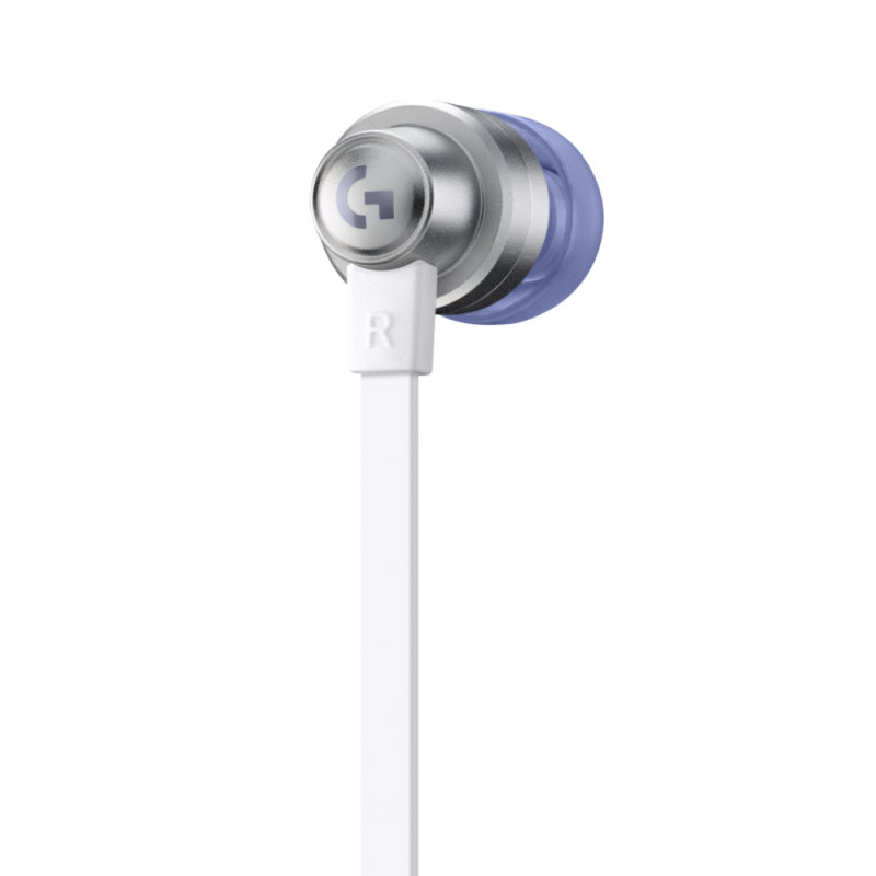 Геймърски слушалки с микрофон Logitech G333 In-ear 3.5 mm + USB-C adapter, тапи жични, бели - Image 5