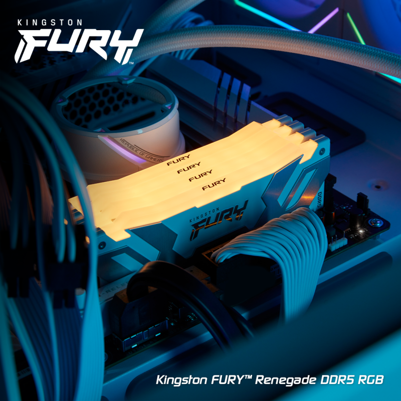 Памет Kingston Fury Renegade White RGB 32GB(2x16GB) DDR5 - Image 3