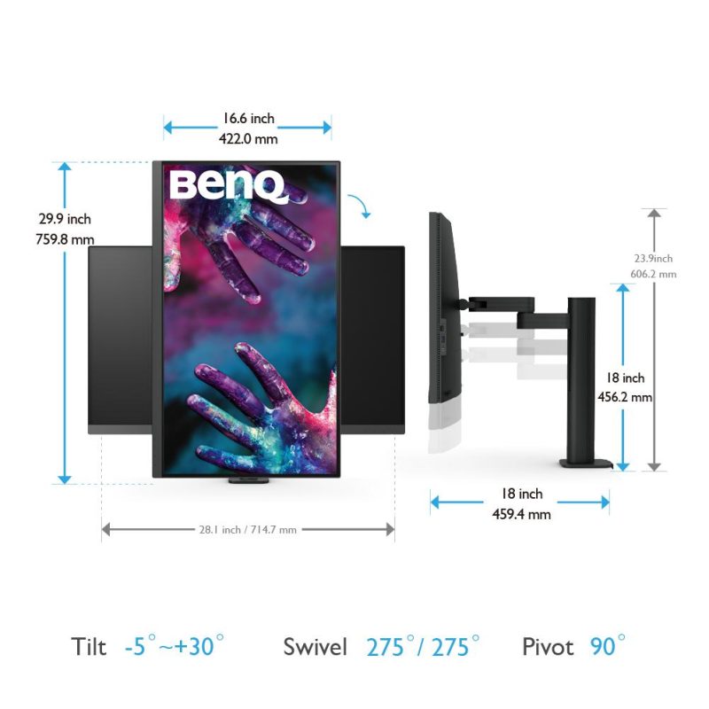 Монитор BenQ PD3205UA, 31.5 inch, IPS, 3840x2160, 60Hz, HDMI, DP, USB-C PD - Image 10
