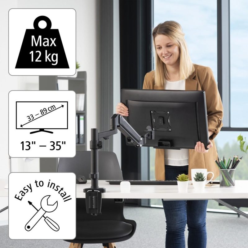 Стойка за монитор за бюро HAMA, Регулируема, 13"-35", 118496 - Image 11