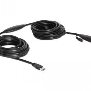 Удължителен кабел DeLock, Активен, USB-A мъжко - USB-A женско, USB 3.0, 10 м