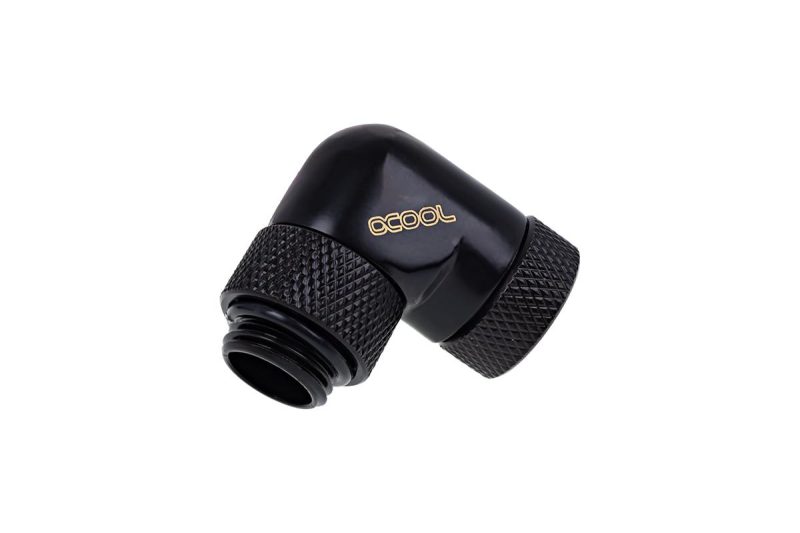 Ъглов адаптер Alphacool Eiszapfen, 90°, G1/4 външна към G1/4 вътрешна резба, Черен мат - Image 3