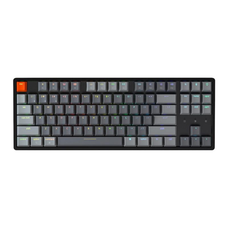 Геймърска Механична клавиатура Keychron K8, Aluminum, Hot-Swappable, TKL Gateron Optical Blue Switch, RGB LED ABS - Image 3