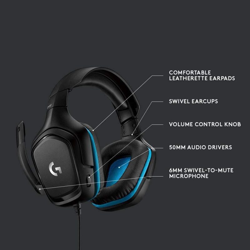 Геймърски слушалки Logitech G432, Микрофон, Черни - Image 2