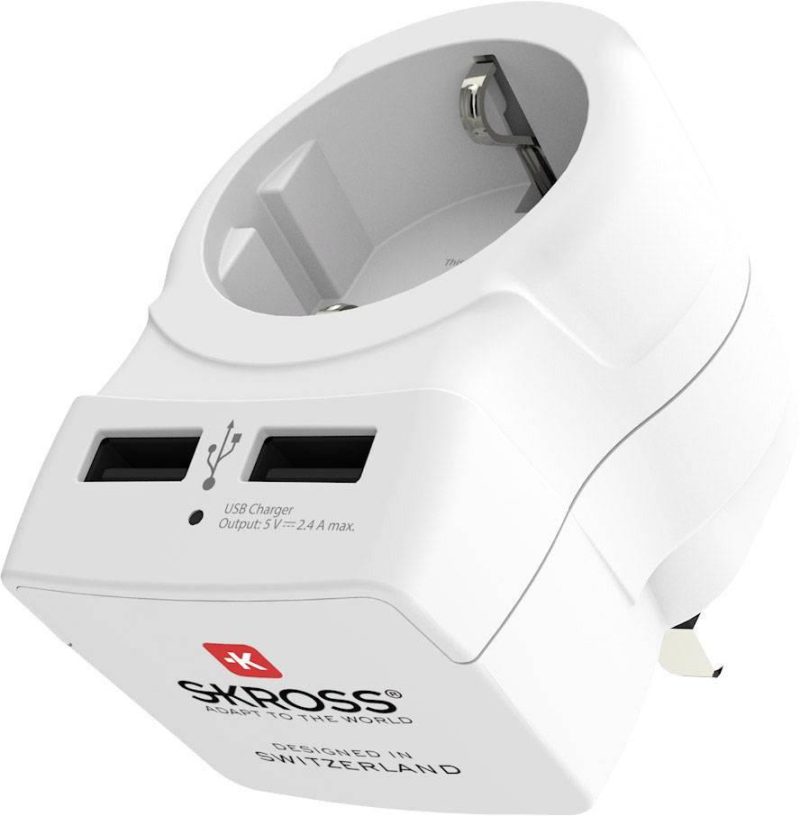 Адаптер SKROSS Europe to UK 1500280, USB, Бял - Image 4