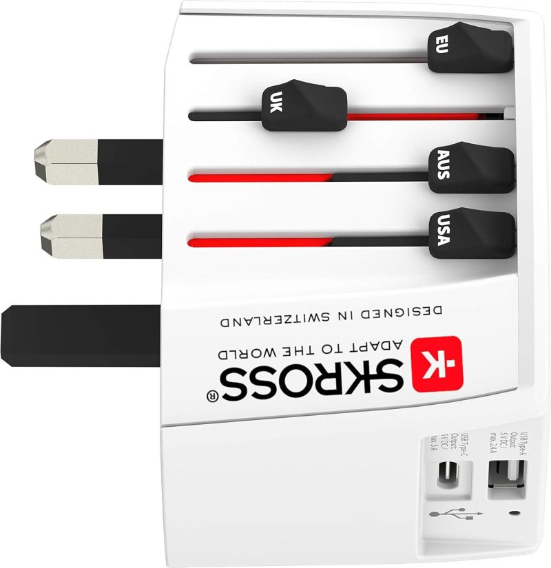 Адаптер SKROSS PRO MUV USB-A, USB-C, 1.302962, World, Бял - Image 3