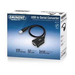 Конвертор Ewent USB -  RS232 9 пин мъжко, Черен - Image 4
