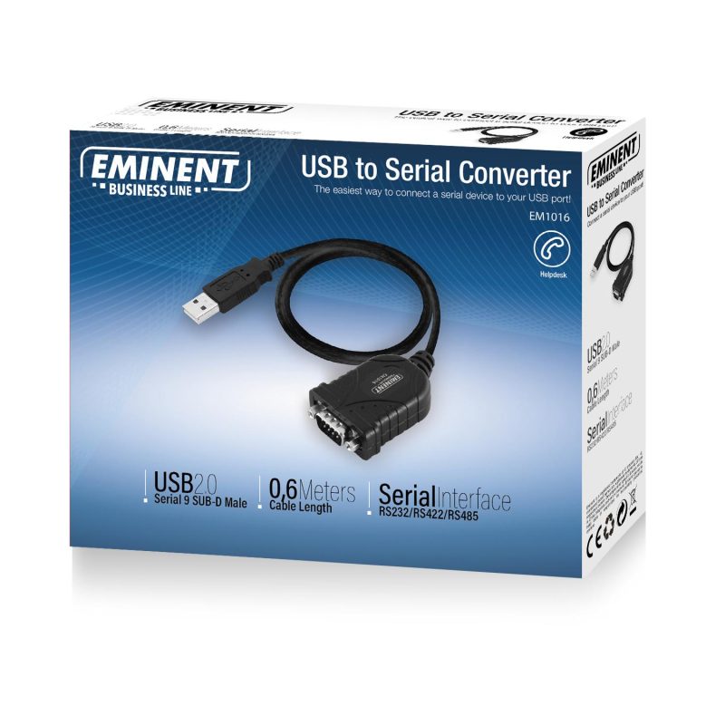Конвертор Ewent USB -  RS232 9 пин мъжко, Черен - Image 4