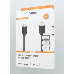 Кабел HAMA High-Speed, HDMI мъжко - HDMI мъжко, 4K, 3м, 18Gbit/s, Ethernet, Eкраниран, Черен - Image 2
