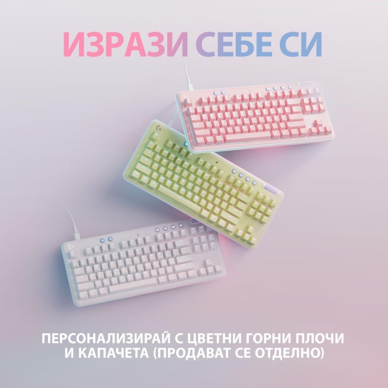 Геймърска механична клавиатура Logitech G G713, TKL, Tactile, RGB LED, US Layout, бяла - Image 11