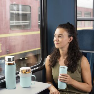 Термо чаша Xavax To Go, 400 ml, Изолирана, Отвор за напитки, Пастелно синьо - Image 9