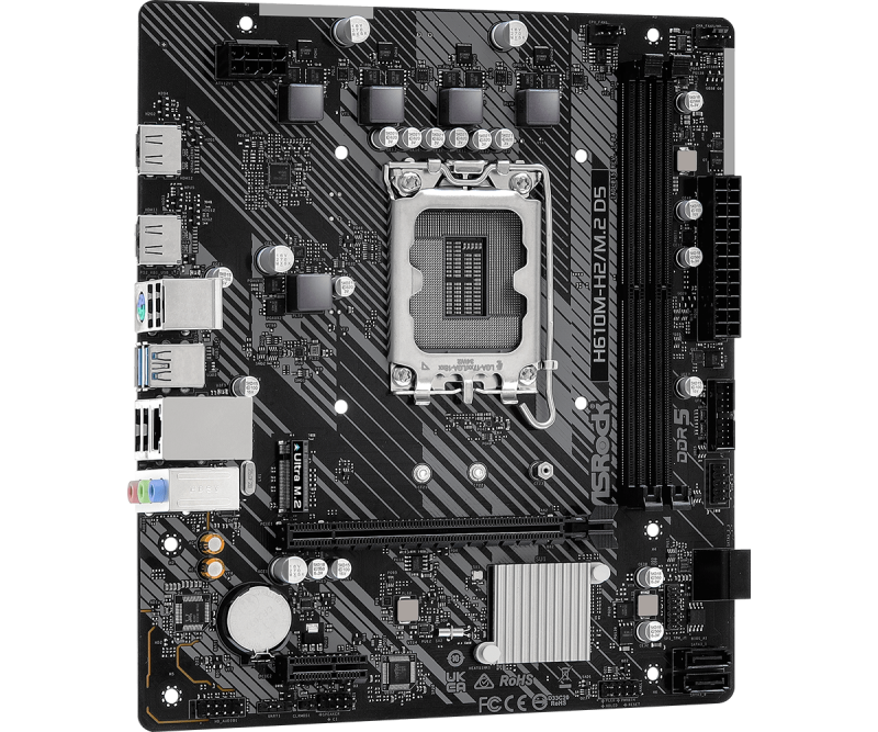 Дънна платка ASRock H610M-H2/M.2, DDR5, mATX - Image 2