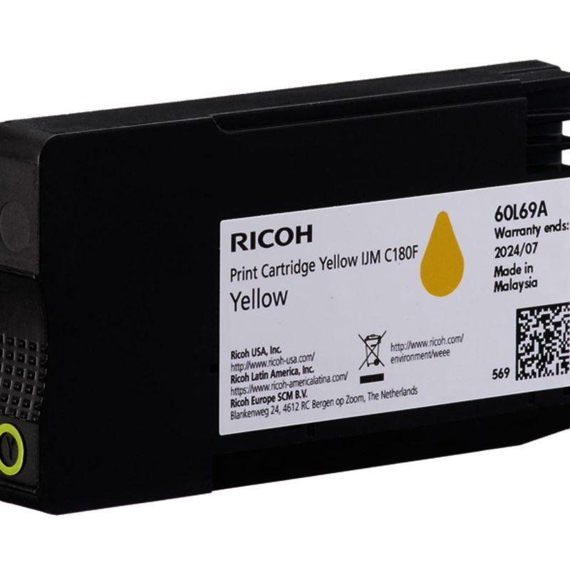 Касета с мастило RICOH IJM C180F, 1600 копия, Yellow