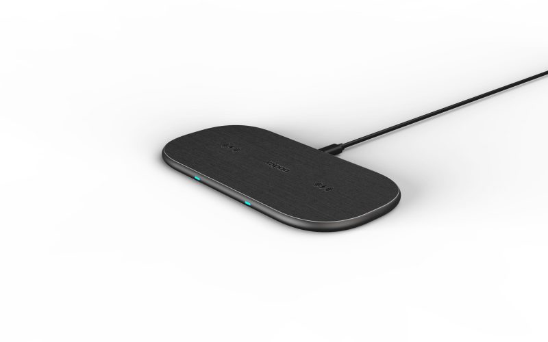 Безжично зарядно RAPOO XC260, Qi, Двойно, 7.5W/10W, Черен - Image 2