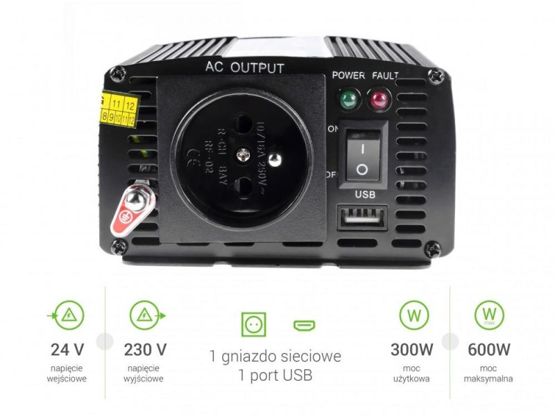 Инвертор GREEN CELL 24V/300W - Image 2