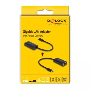 Мрежова карта Delock 61026 USB-C - RJ45, USB 3.2 Gen 1 RTL8153B, Gigabit Ethernet, PD 3.0 - Image 4