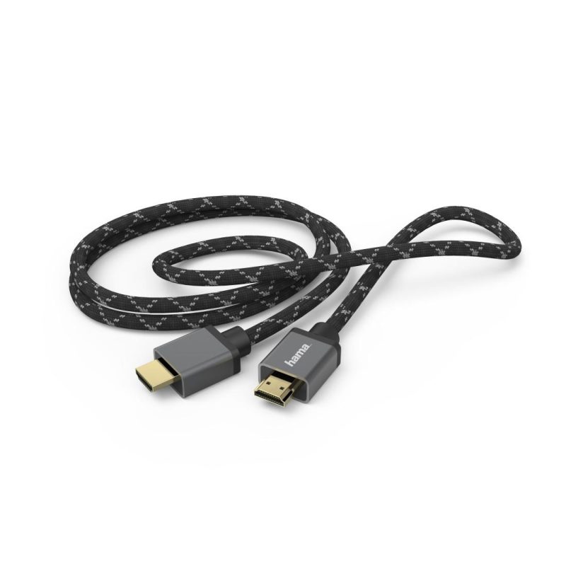 Кабел HAMA Ultra HD, HDMI мъжко - HDMI мъжко, 8K, 48GB/s,метал, 3 м, Позл. конектори, Ethernet, Черен - Image 3