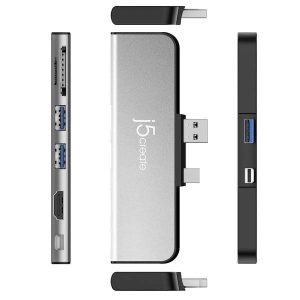 Докинг станция j5create JDD320B, за MS Surface Pro 4/5/6, USB-A Mini DP, Черна - Image 2