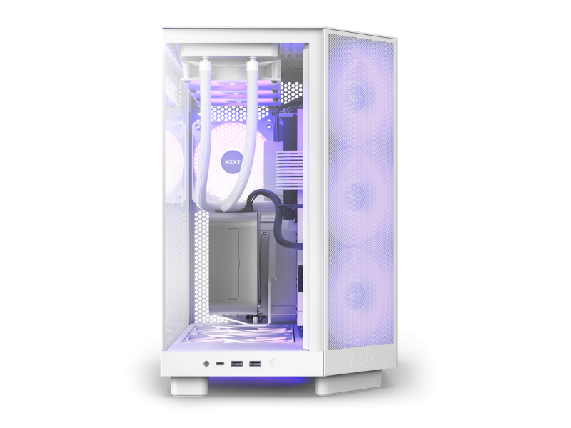 Кутия NZXT H6 Flow RGB Matte White - Middle Tower - Image 4