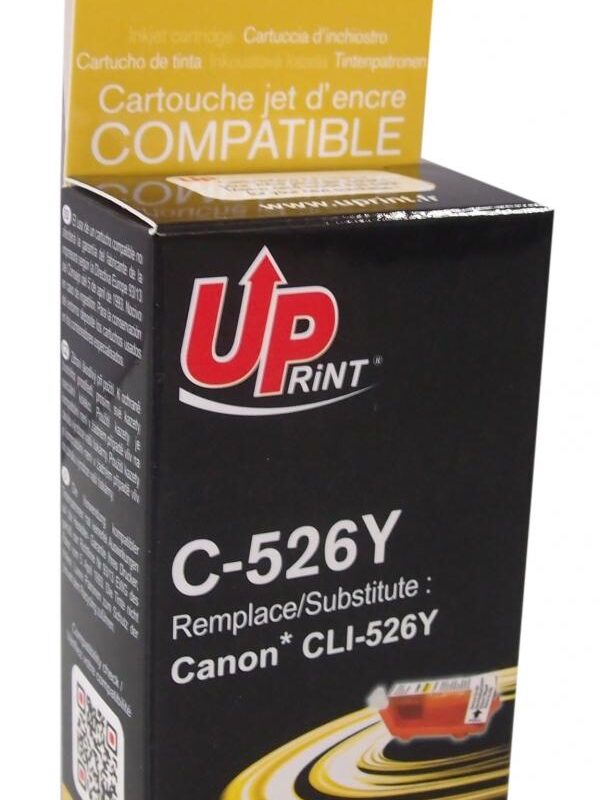 Мастилница UPRINT CLI526 CANON, С чип, Yellow