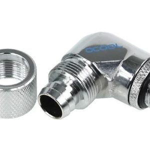 Компресионен фитинг Alphacool, 13/10 - G1/4, 90°, Въртящ се, Хром - Image 3