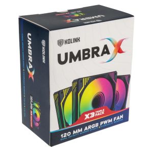Комплект Вентилатори Kolink Umbra X 3 x 120mm ARGB High Performance PWM, Черен - Image 7