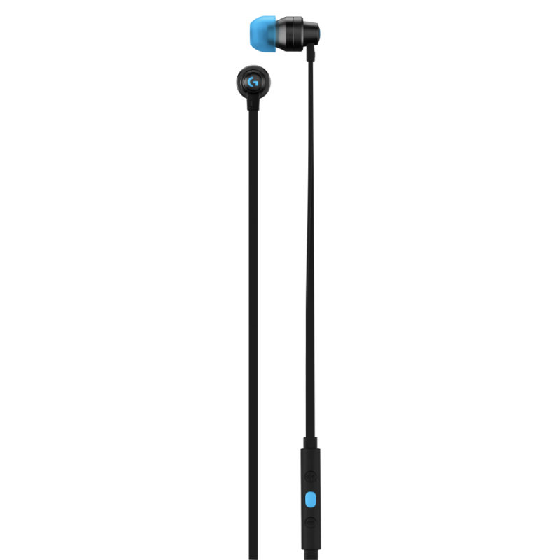 Геймърски слушалки с микрофон Logitech G333 In-ear 3.5 mm + USB-C adapter, тапи жични, черни - Image 4