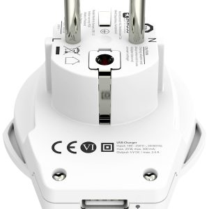 Адаптер SKROSS World to Europe 1500266, USB, Бял - Image 2