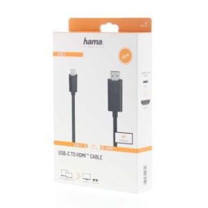 Кабел HAMA USB-C мъжко - HDMI мъжко, Ultra-HD, 4K, 3 м, 3 звезди, Черен - Image 2