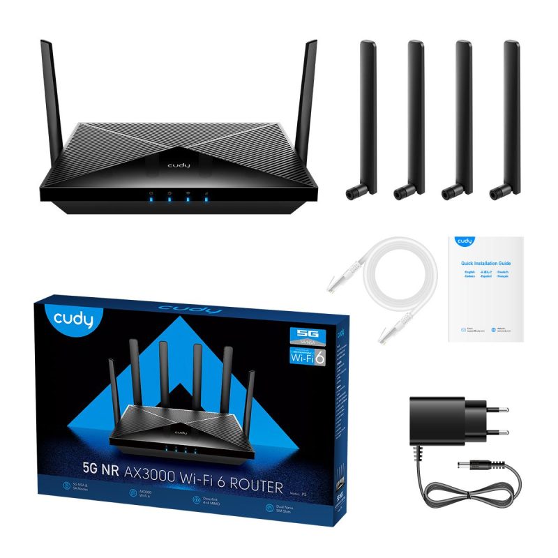 Безжичен рутер Cudy P5, 5G, AX3000, 2.4/5 GHz, 574 - 2402 Mbps, 10/100/1000 - Image 4