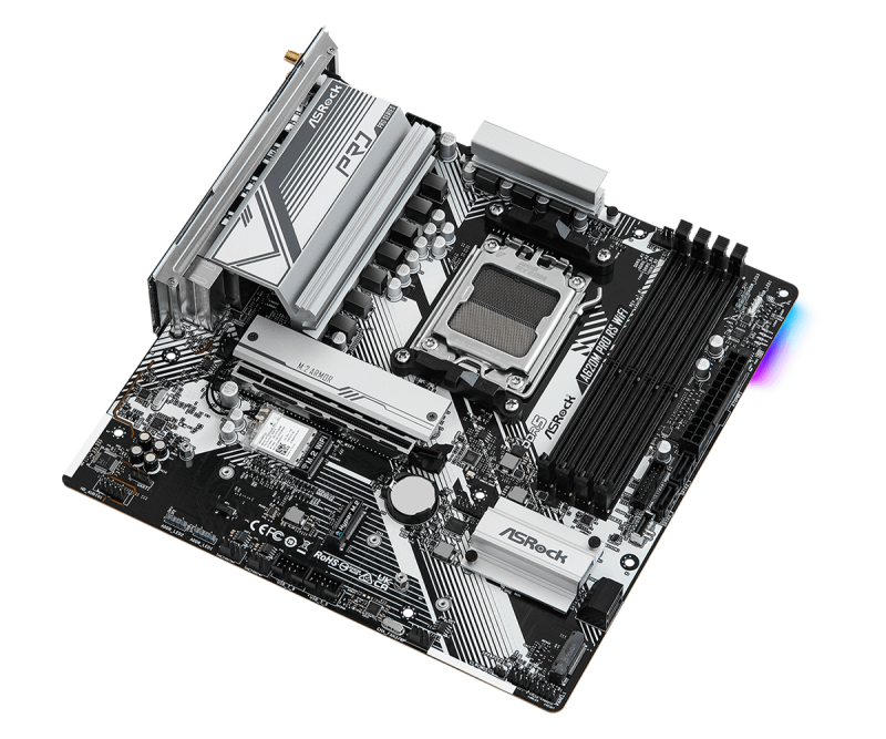 Дънна платка ASROCK A620M Pro RS WiFi, Socket AM5, mATX, 4xDDR5 - Image 3