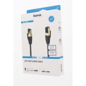 Мрежов пач кабел HAMA S/FTP, CAT 8, RJ-45 - RJ-45, 40Gbit/s, 1.50 m, Halogen-free, Черен - Image 2