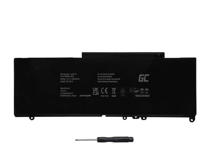 Батерия за лаптоп Dell Latitude E5250 E5450 E5550 G5M10 0WYJC2  7,6V 6200mAh GREEN CELL - Image 3