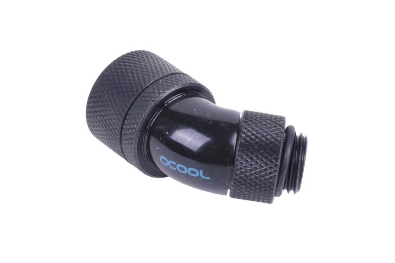 Компресионен фитинг Alphacool, 16/10 - G1/4, 45°, Въртящ се, Черен мат - Image 2