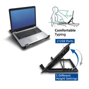 Охладител за лаптоп ACT, До 17", С един вентилатор, 2 x USB хъб, Черен - Image 3