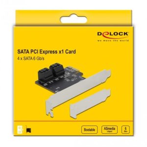 Карта Delock, PCI Express x1 към  4 port SATA, Low Profile - Image 5