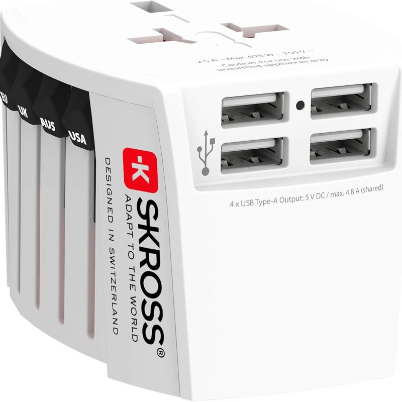 Адаптер SKROSS PRO MUV 4 x USB-A, 1.302961, World, Бял