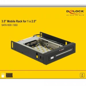 Чекмедже Delock 3.5″, За 1 x 2.5″ SATA HDD / SSD, Черен - Image 5