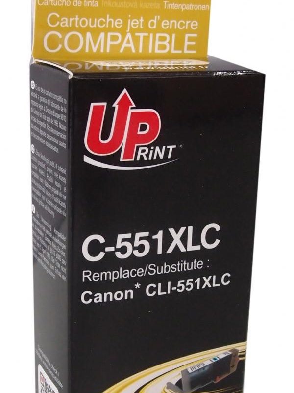 Мастилница UPRINT CLI-551XL CANON, С чип, Cyan