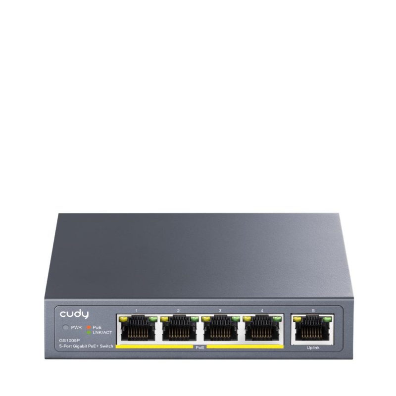 Суич Cudy GS1005P, 5 портов, 10/100/100, PoE+ Switch 60W, Uplink порт - Image 4