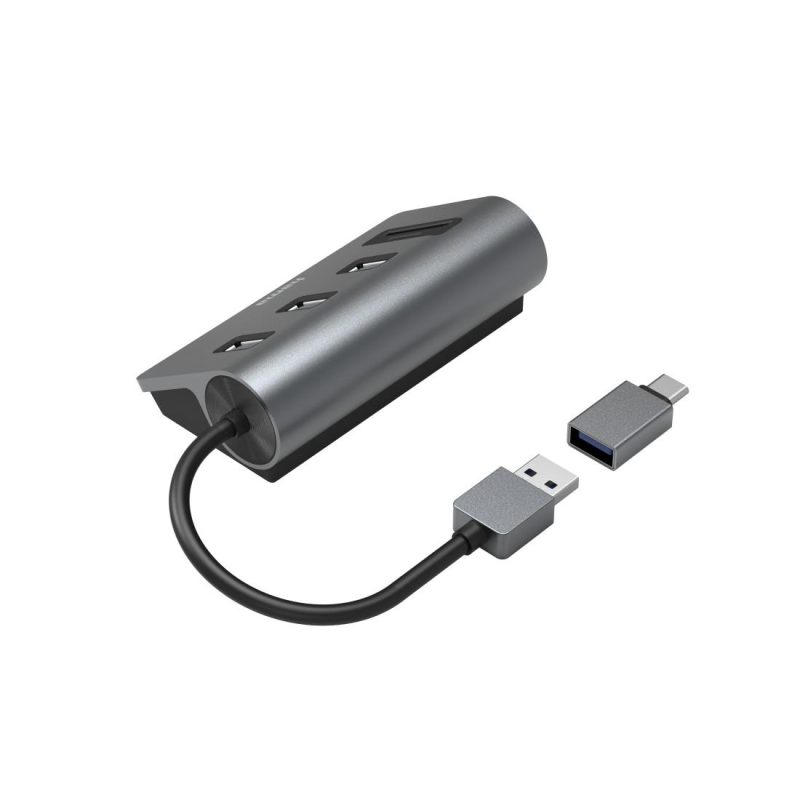 HAMA USB хъб/четец на карти, 5 портов, 3x USB-A, SD, microSD, вкл. USB-C адаптер - Image 2